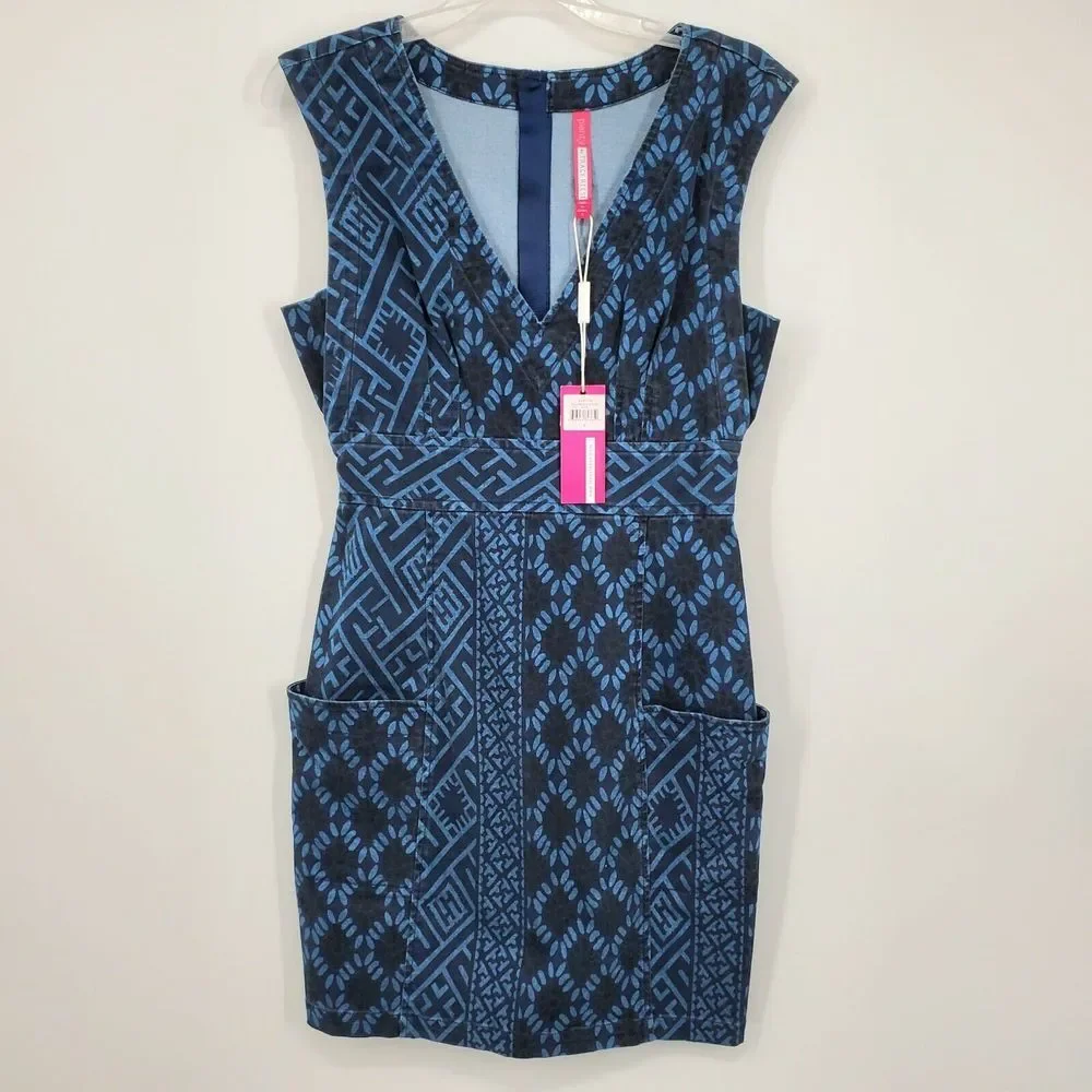 Women's Plenty by Tracy Reese Chambray Denim Mini Dress Size 4 NEW - Picture 1 of 4